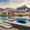 Large sparkling pool with a large deck 